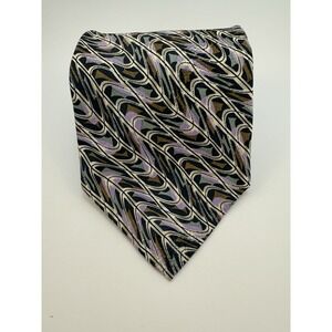 Farentino Ferre Men's 100% Silk Handmade In Italy Extra Long (62) Multicolor Geo